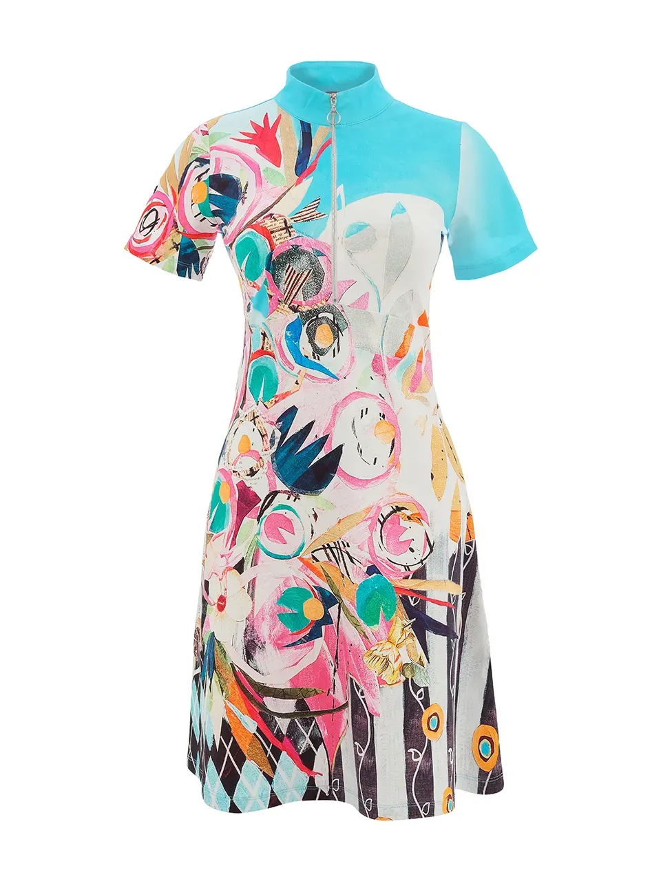 Dolcezza By Wild Curves: Daydream Art Zip Sundress Front
