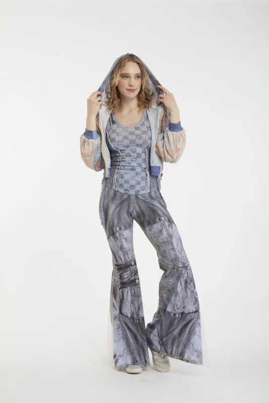 IPNG By Wild Curves: Sunisfaction Jean Illusion Flare Pant Front