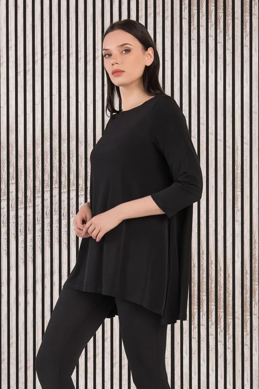 Kozan By Wild Curves: Dima Tunic In Black Vogue Side