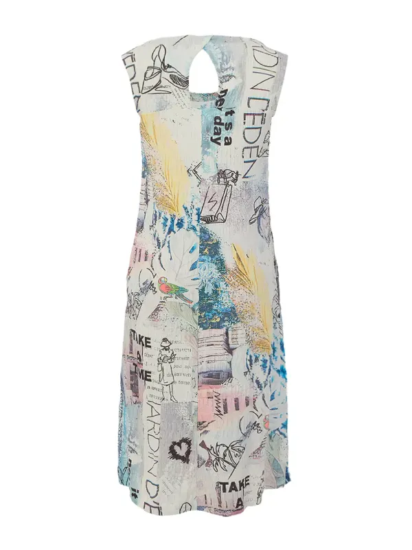 Dolcezza by Wild Curves: Soft Denim Collage #46 Art Seersucker Dress Back