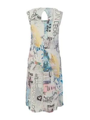 Dolcezza by Wild Curves: Soft Denim Collage #46 Art Seersucker Dress Back