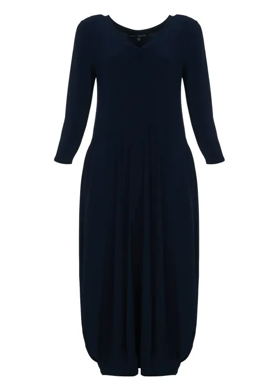 Kozan By Wild Curves: Truli Tulip Hem Dress In Black Front 1