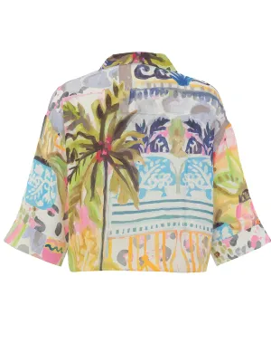 Dolcezza By Wild Curves: Cheetah In The City Tied Art Blouse Back
