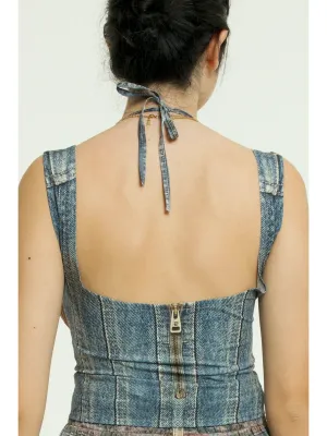 IPNG By Wild Curves: Western Chocolate Jeanious Tank Top Back