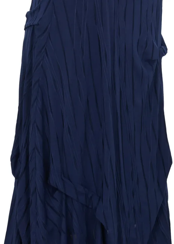 Kozan By Wild Curves: Cascading Rain Colony Dress In Kawa Blue (SH-1822) Close Up