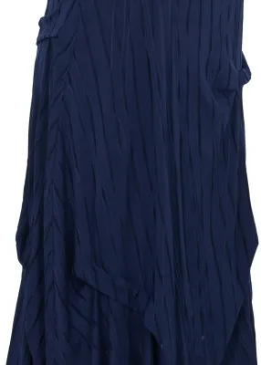 Kozan By Wild Curves: Cascading Rain Colony Dress In Kawa Blue (SH-1822) Close Up