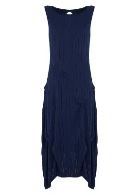 Kozan By Wild Curves: Cascading Rain Colony Dress In Kawa Blue (SH-1822) Front