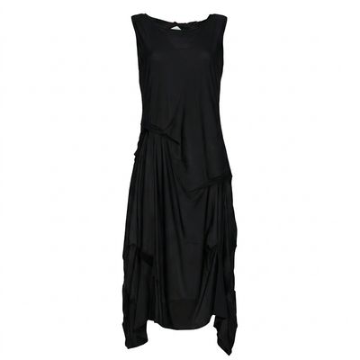 Kozan By Wild Curves: Cascading Colony Dress In Black (SH-1822) Front