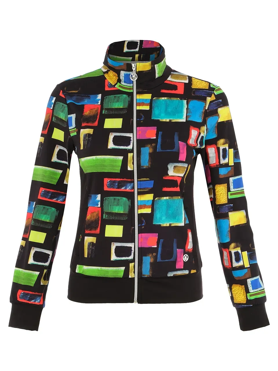 Dolcezza By Wild Curves: Colorful Windows Art Zip Up Jacket