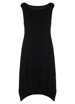 Kozan By Wild Curves: Curved Hemline Midaxi Dress In Black Front
