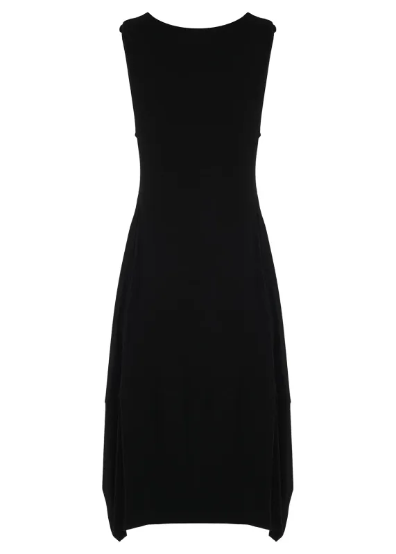 Kozan By Wild Curves: Curved Hemline Midaxi Dress In Black Back