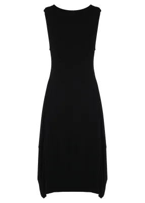 Kozan By Wild Curves: Curved Hemline Midaxi Dress In Black Back