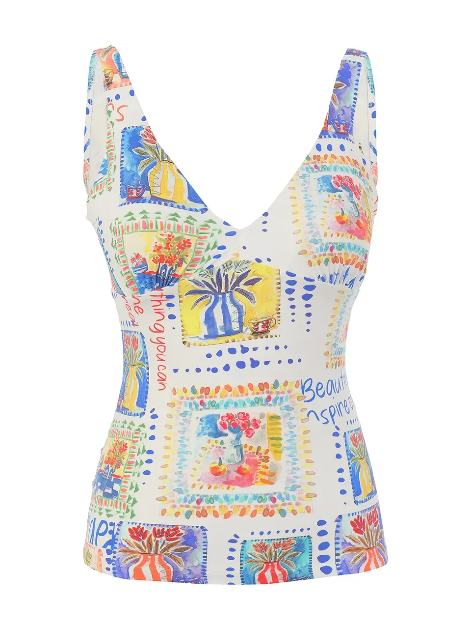 Dolcezza By Wild Curves: My Handmade Art Tankini Top (26831) Front