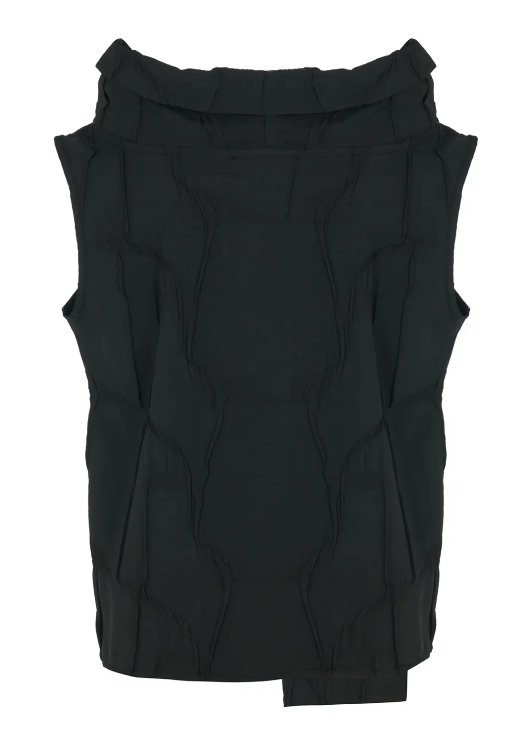 Kozan By Wild Curves: Crinkle Aris Pocket Vest In Kuro Black
