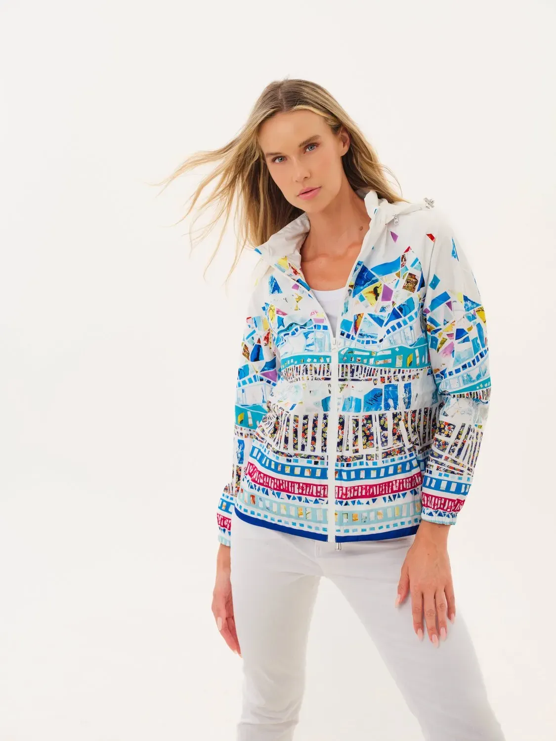 Dolcezza By Wild Curves: A Thousand Colors Waterproof Rain Jacket (26867) Front