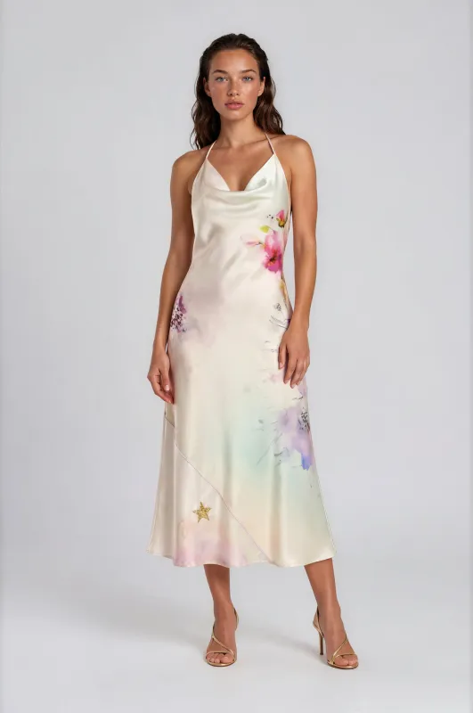 IPNG By Wild Curves: Orchid Wash Out Illusion Slip Dress Front