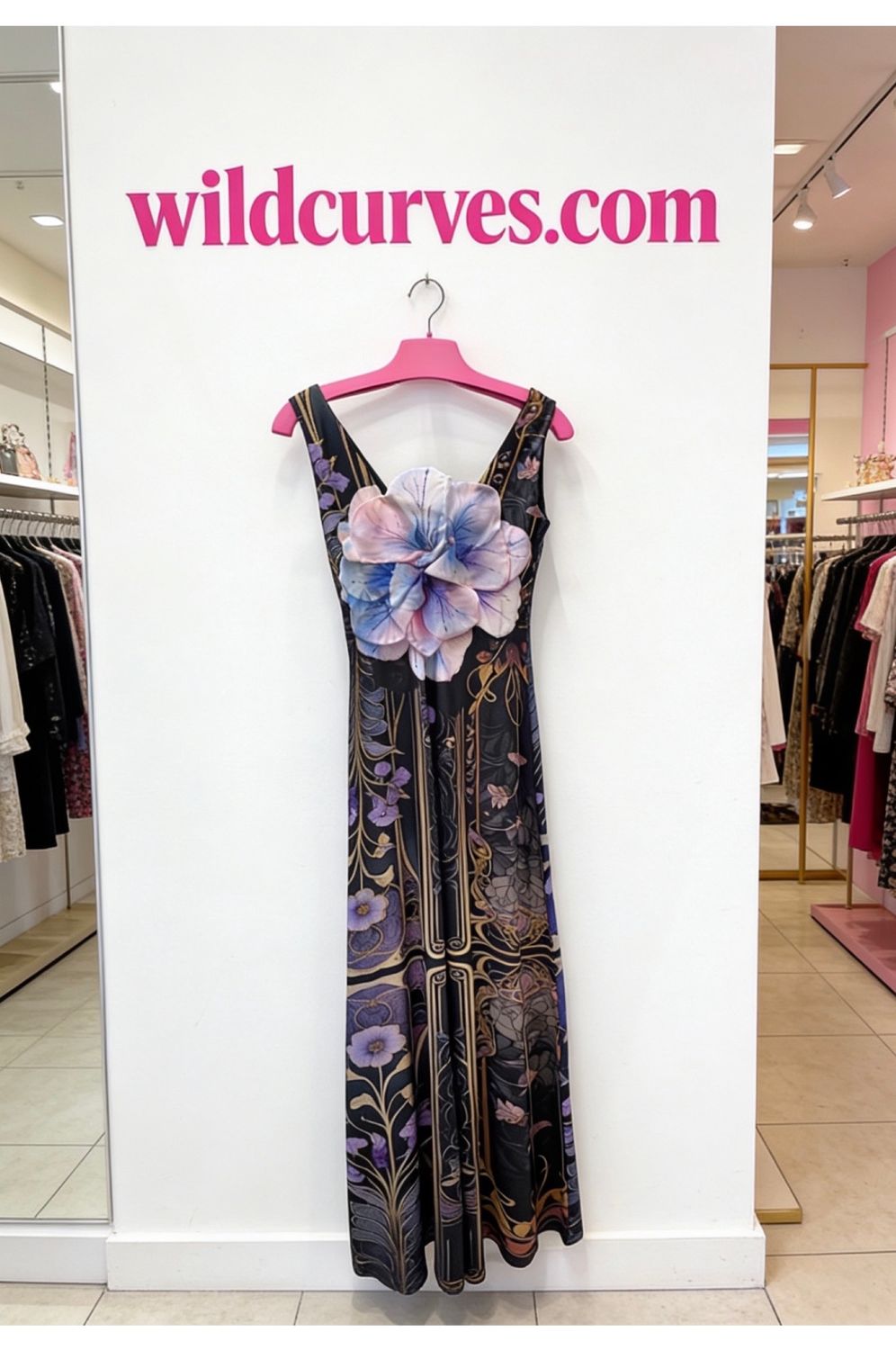 IPNG By Wild Curves: Queen Of The Vines Flared Maxi Gown Front