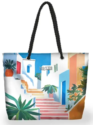 Dolcezza By Wild Curves: Pots On Stairs Art Tote Bag (26954)