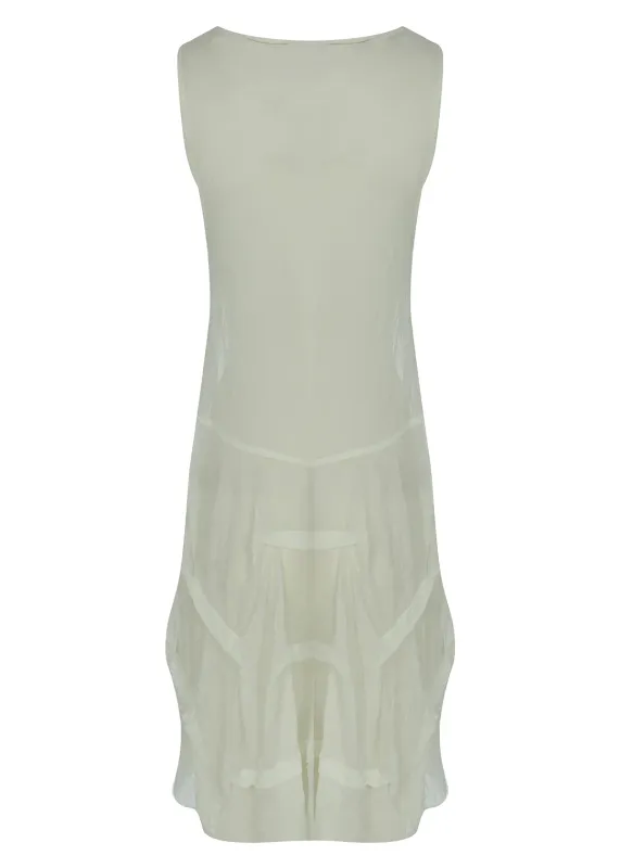 Kozan By Wild Curves: White Crush Mesh Milan Tunic Back