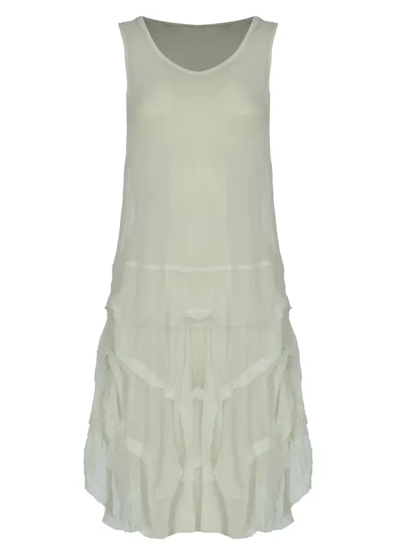 Kozan By Wild Curves: White Crush Mesh Milan Tunic Front