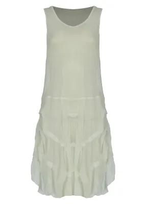 Kozan By Wild Curves: White Crush Mesh Milan Tunic Front