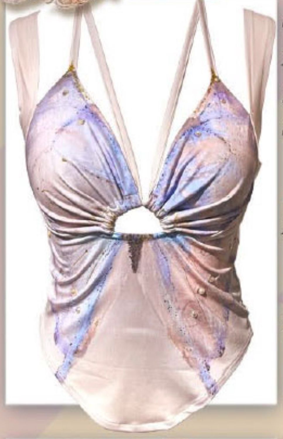 IPNG By Wild Curves: Washed Out Butterfly Bodice Illusion Top Front