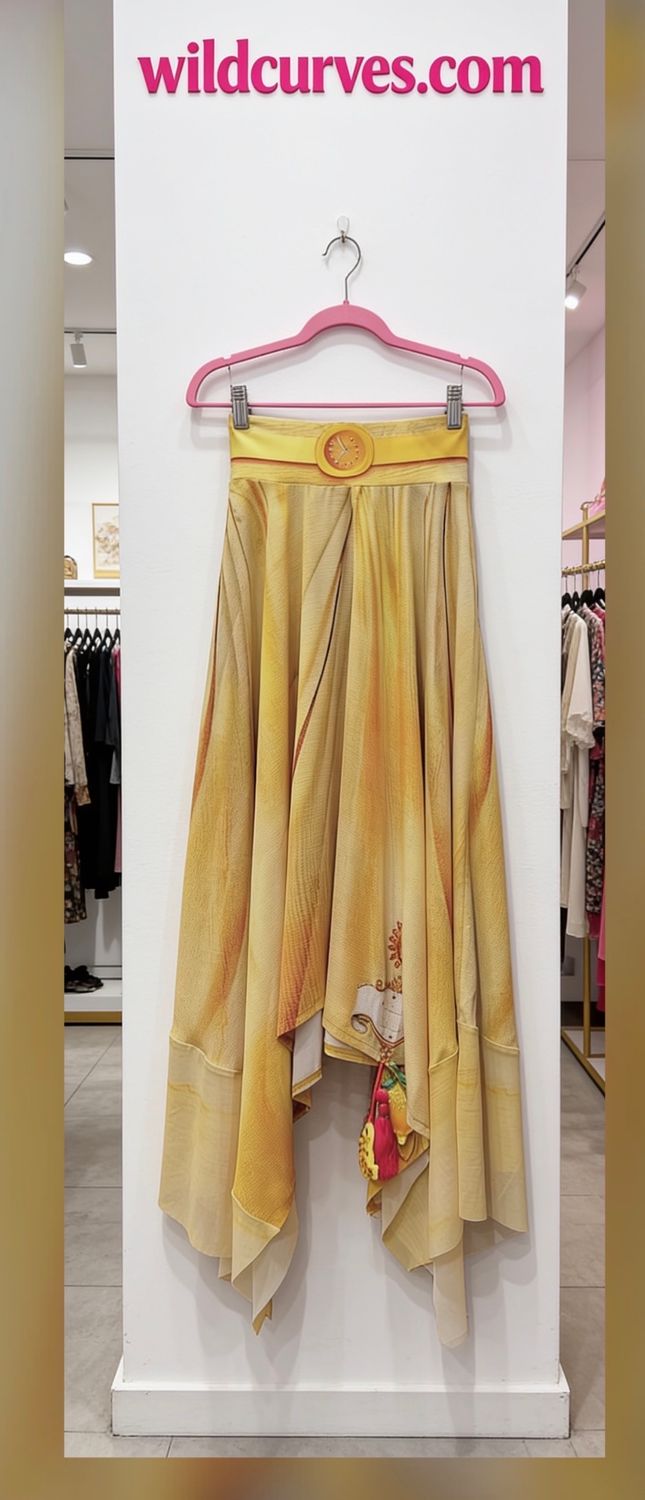 IPNG By Wild Curves: Lemon Peels 3D Illusion Flared Skirt