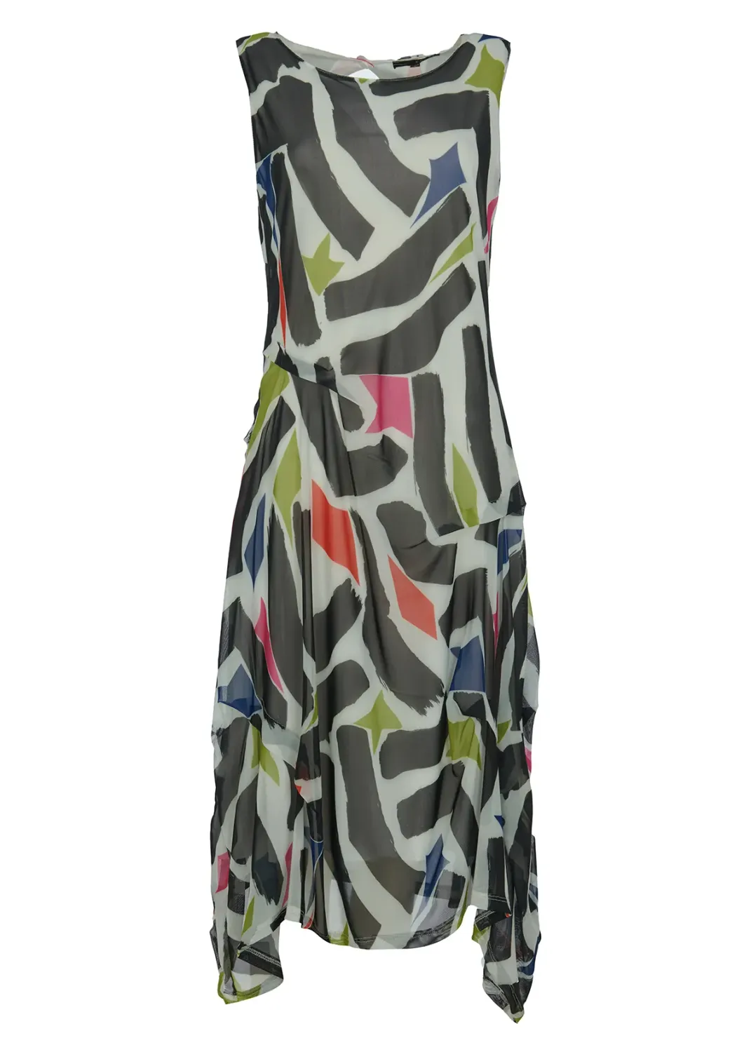 Kozan By Wild Curves: Cascading Colony Dress In Geo Ribbons Front