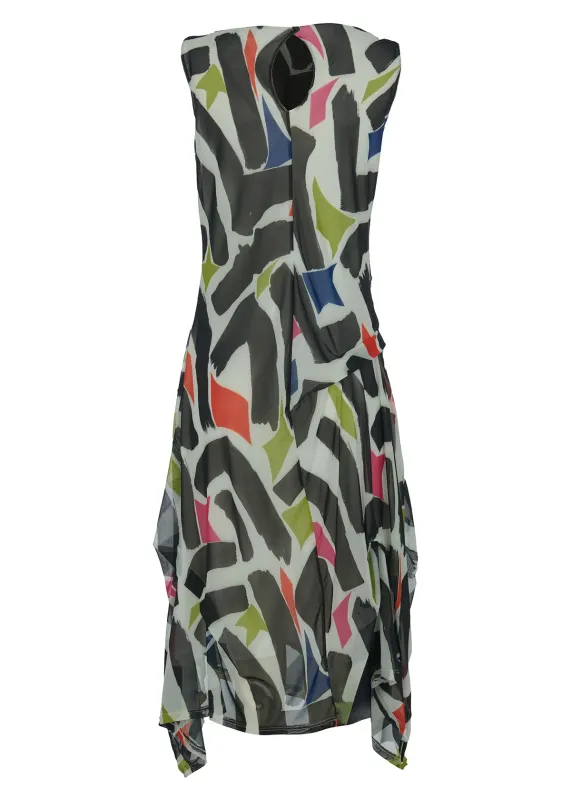 Kozan By Wild Curves: Cascading Colony Dress In Geo Ribbons Back