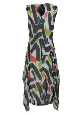 Kozan By Wild Curves: Cascading Colony Dress In Geo Ribbons Back