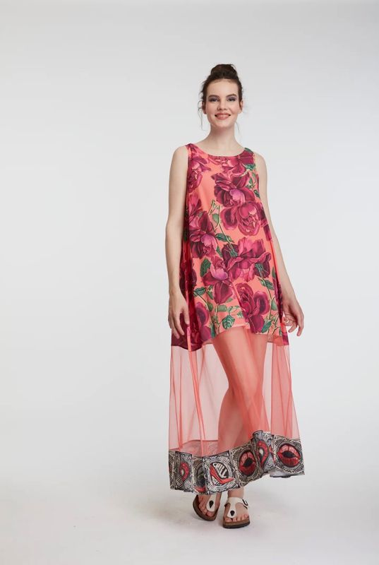 IPNG By Wild Curves: Red Hot Pink Rose Illusion Dress IPNG By Wild Curves: Red Hot Pink Rose Illusion Dress