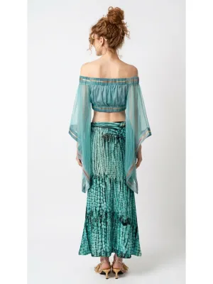 IPNG By Wild Curves: Cascading Turquoise Gemstones Mermaid Skirt Back