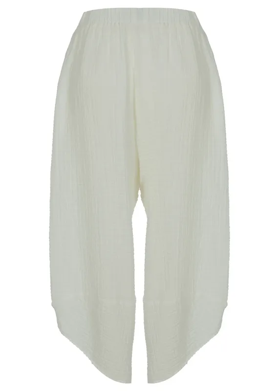 Kozan By Wild Curves: Cotton Gauze Hayes Pant In White Back