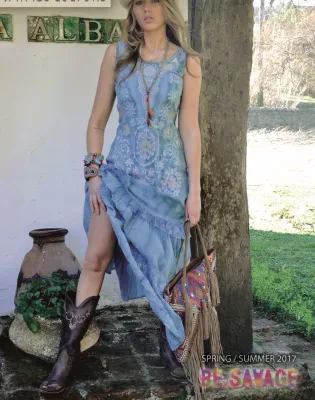 Savage Culture: Crinkled Cotton Nightingale Long Dress Lissa (1 Left!)