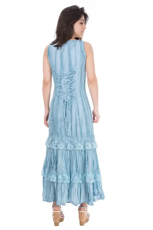 Savage Culture: Crinkled Cotton Nightingale Maxi Sundress Lissa Back