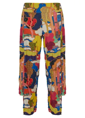 Kozan By Wild Curves: Crinkle Viscose Tom Pant In Misaki Front 1