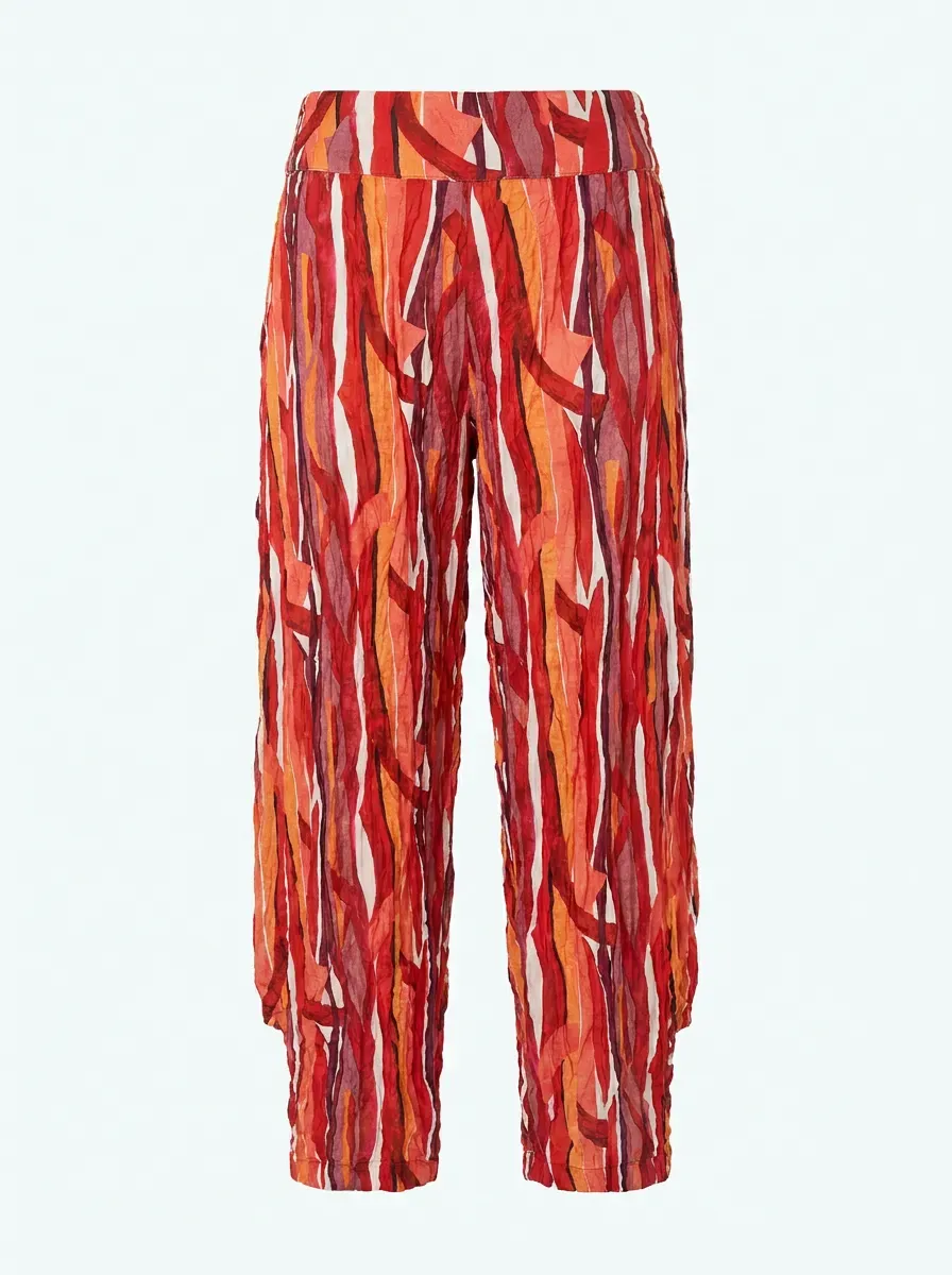 Kozan By Wild Curves: Crinkle Viscose Tom Pant In Arizona Front