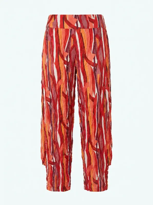 Kozan By Wild Curves: Crinkle Viscose Tom Pant In Arizona Kozan By Wild Curves: Crinkle Viscose Tom Pant In Arizona Front