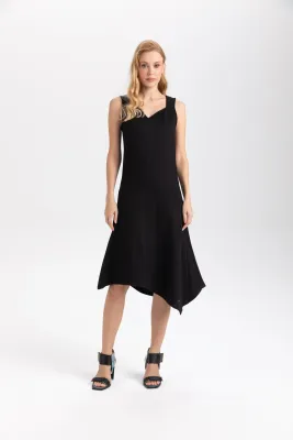 Isle Apparel By Wild Curves: Black Diamond Cut Roma Dress Front