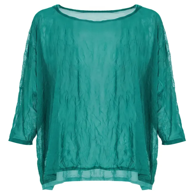 Kozan By Wild Curves: Capri Crush Mayim Mesh Top Kozan By Wild Curves: Capri Crush Mayim Mesh Top Front