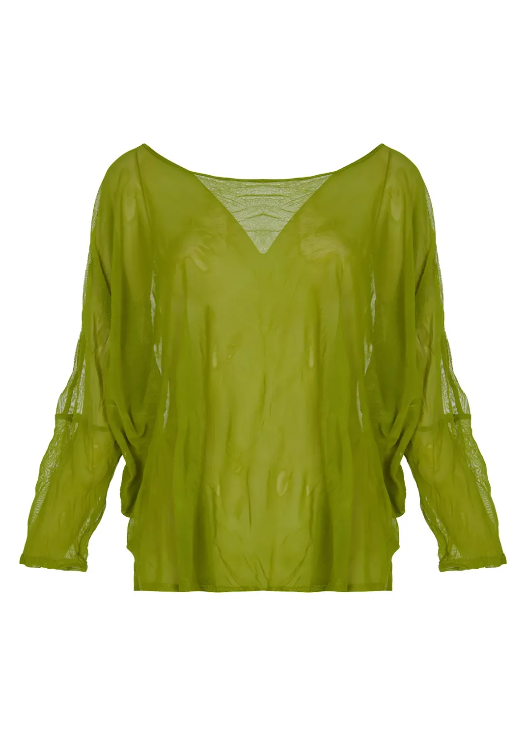 Kozan By Wild Curves: Cabbage Crush Mayim Mesh Top Front