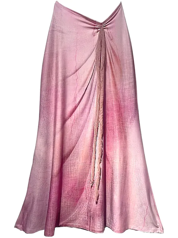 IPNG By Wild Curves: Cascading Sash Watercolor Pink Mermaid Skirt Front
