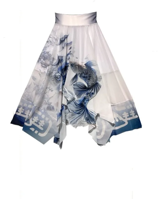 IPNG By Wild Curves: Koi Fish Square Skirt Front