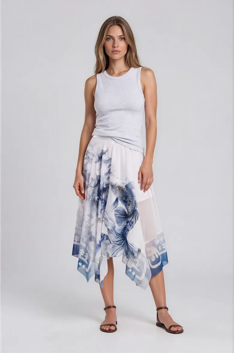 IPNG By Wild Curves: Koi Fish Square Skirt Front 1
