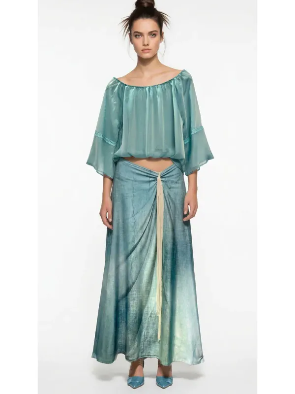 IPNG By Wild Curves: Misty Aqua Blouse Front 1