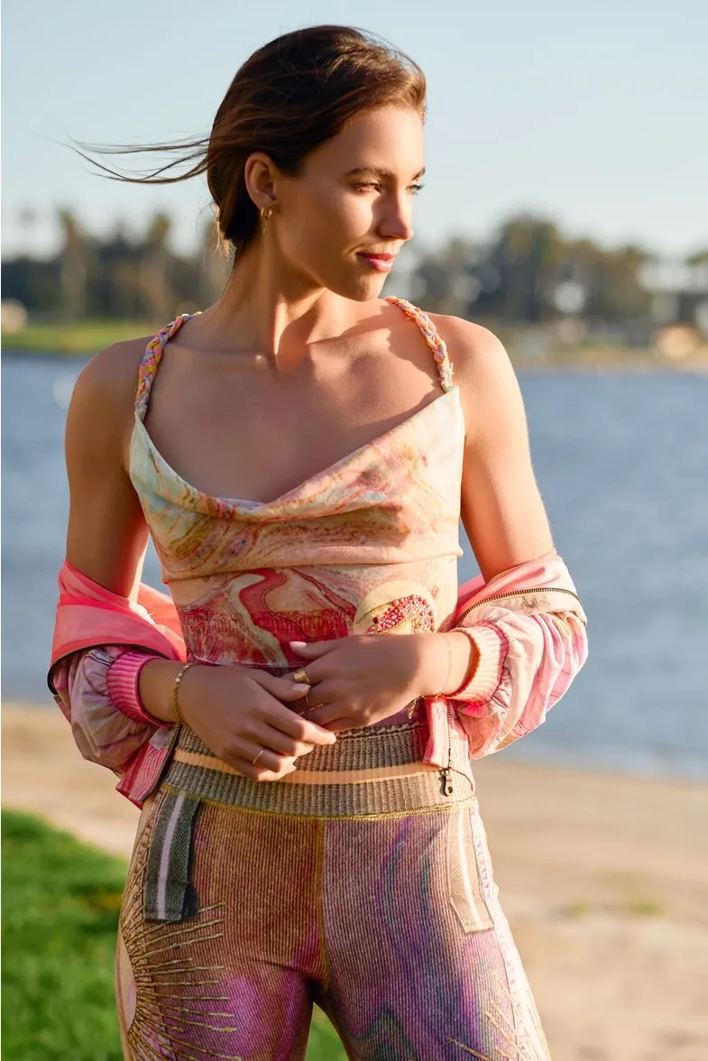 IPNG By Wild Curves: Sunisfaction Seashells Pink Sunset Shirt Drape Front