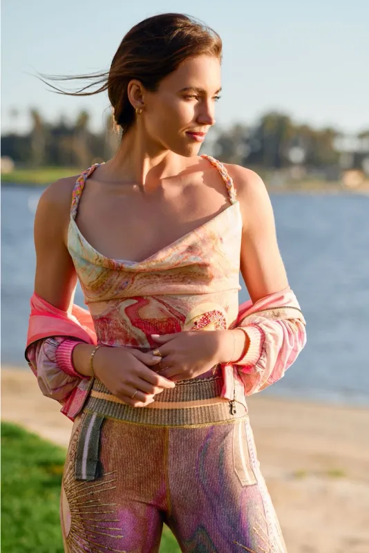 IPNG By Wild Curves: Sunisfaction Seashells Pink Sunset Shirt Drape Front