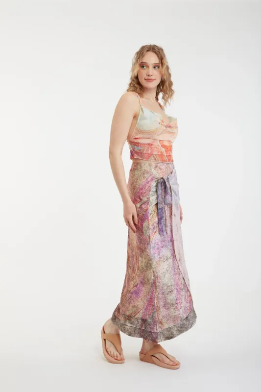 IPNG By Wild Curves: Sunisfaction Seashells Pink Sunset Shirt Drape Side 1