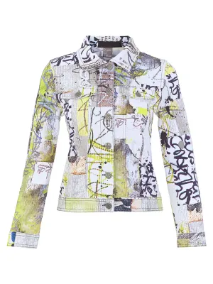 Dolcezza By Wild Curves: Fragments Of Color Art Soft Denim Jacket (76726) Front