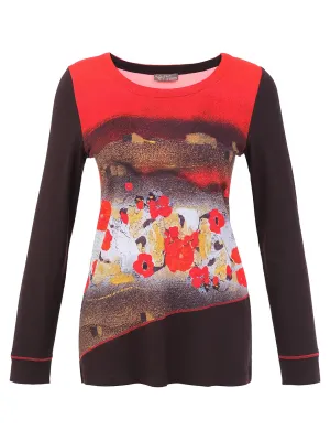 Dolcezza By Wild Curves: Bouquet of Red Clouds Art Top (76632) Front